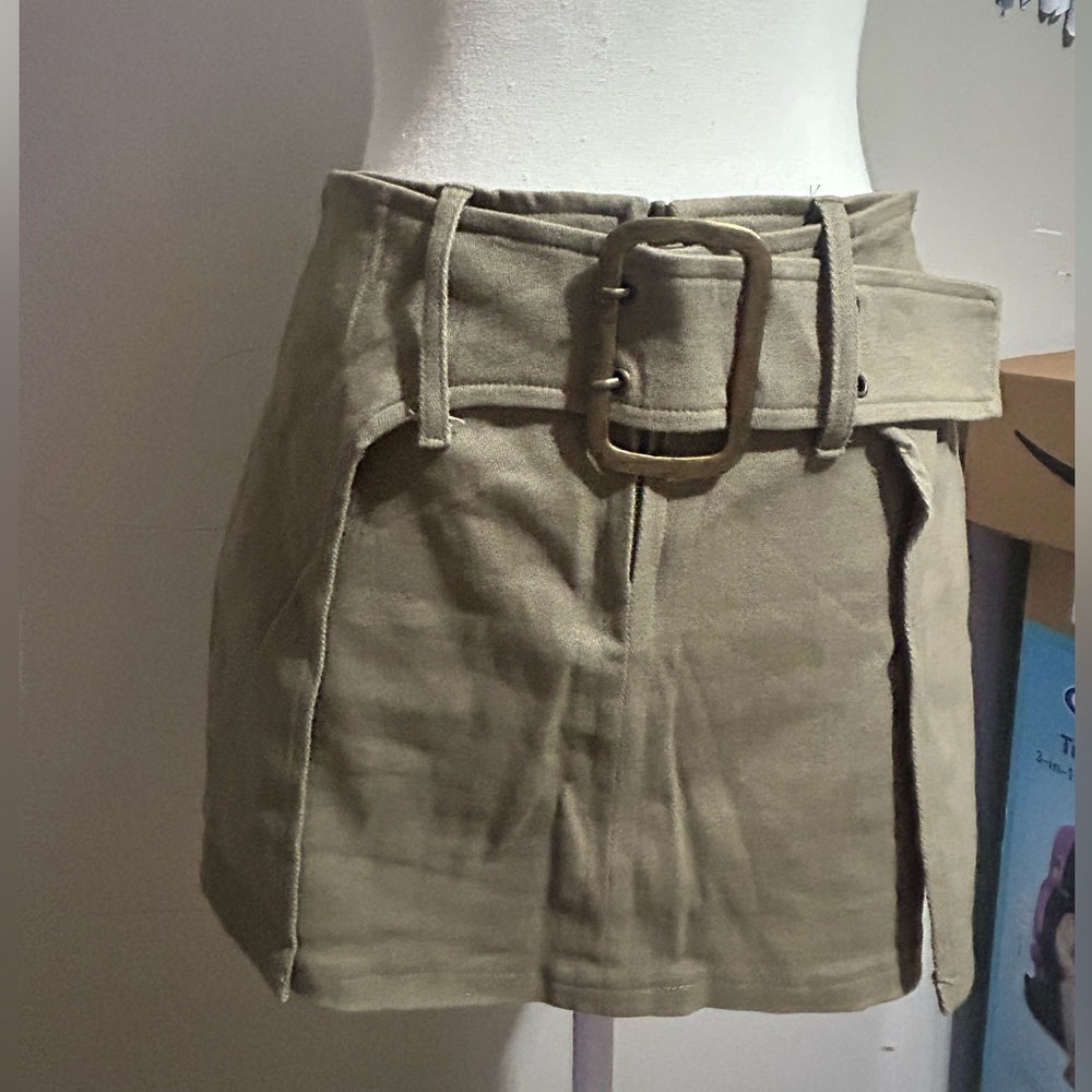 Windsor Tan Mini Skirt with Belt